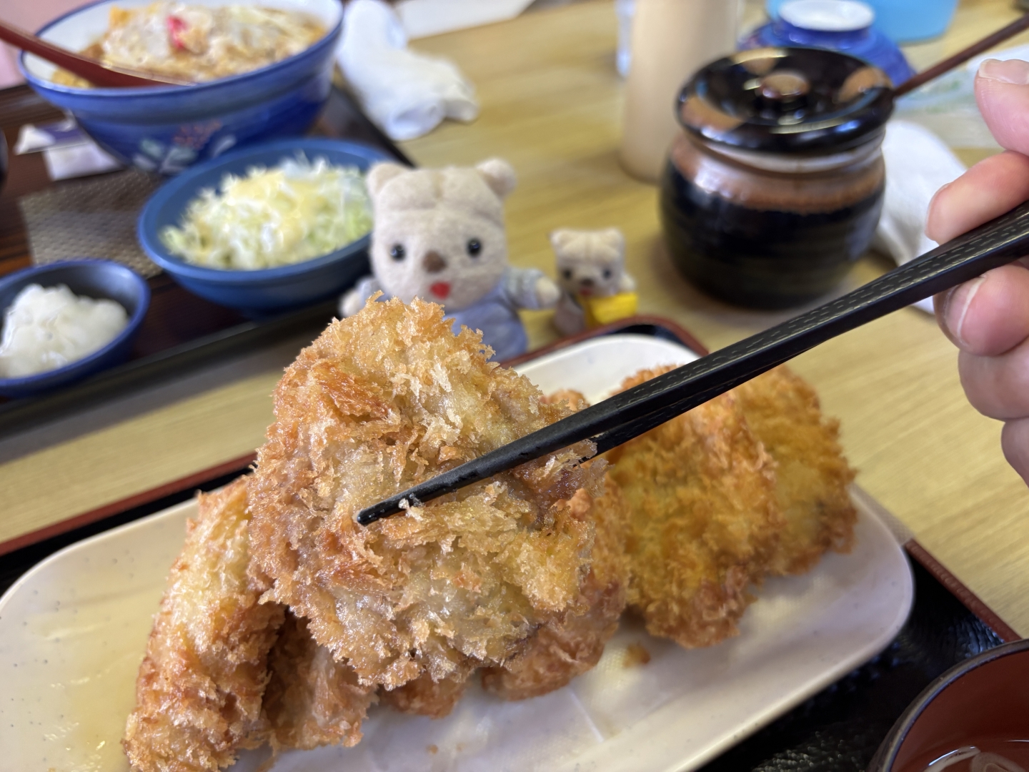 厚いひれかつを頂く