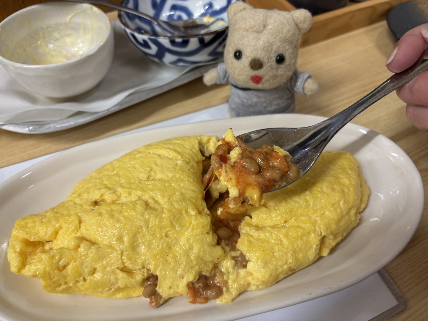 キムチ納豆オムレツをいただくのだ